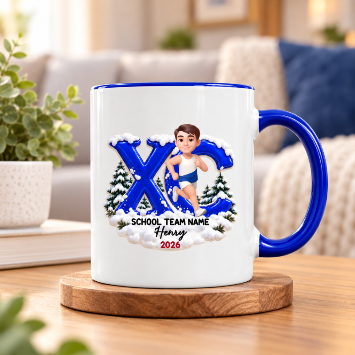 Trending Cross Country - Personalized Mug - High school Runner Keepsake, Custom Running Christmas Gift For Boy Girl Runner