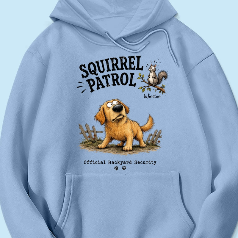 Squirrel Patrol Quirky Dog Portrait From Your Dog Photo - Personalized Shirt - Funny Gift For Dog Lover
