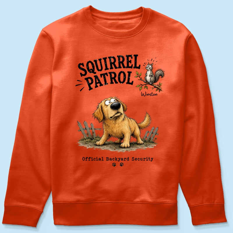 Squirrel Patrol Quirky Dog Portrait From Your Dog Photo - Personalized Shirt - Funny Gift For Dog Lover