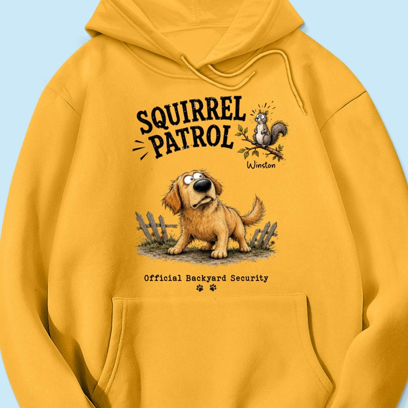 Squirrel Patrol Quirky Dog Portrait From Your Dog Photo - Personalized Shirt - Funny Gift For Dog Lover