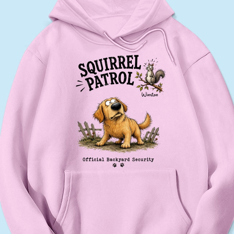 Squirrel Patrol Quirky Dog Portrait From Your Dog Photo - Personalized Shirt - Funny Gift For Dog Lover