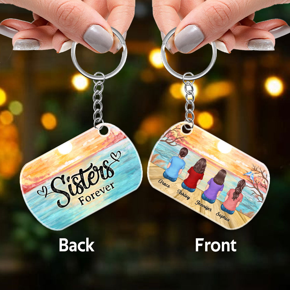 Life Is Better With Sisters Brothers Siblings Besties Personalized Acrylic Keychain