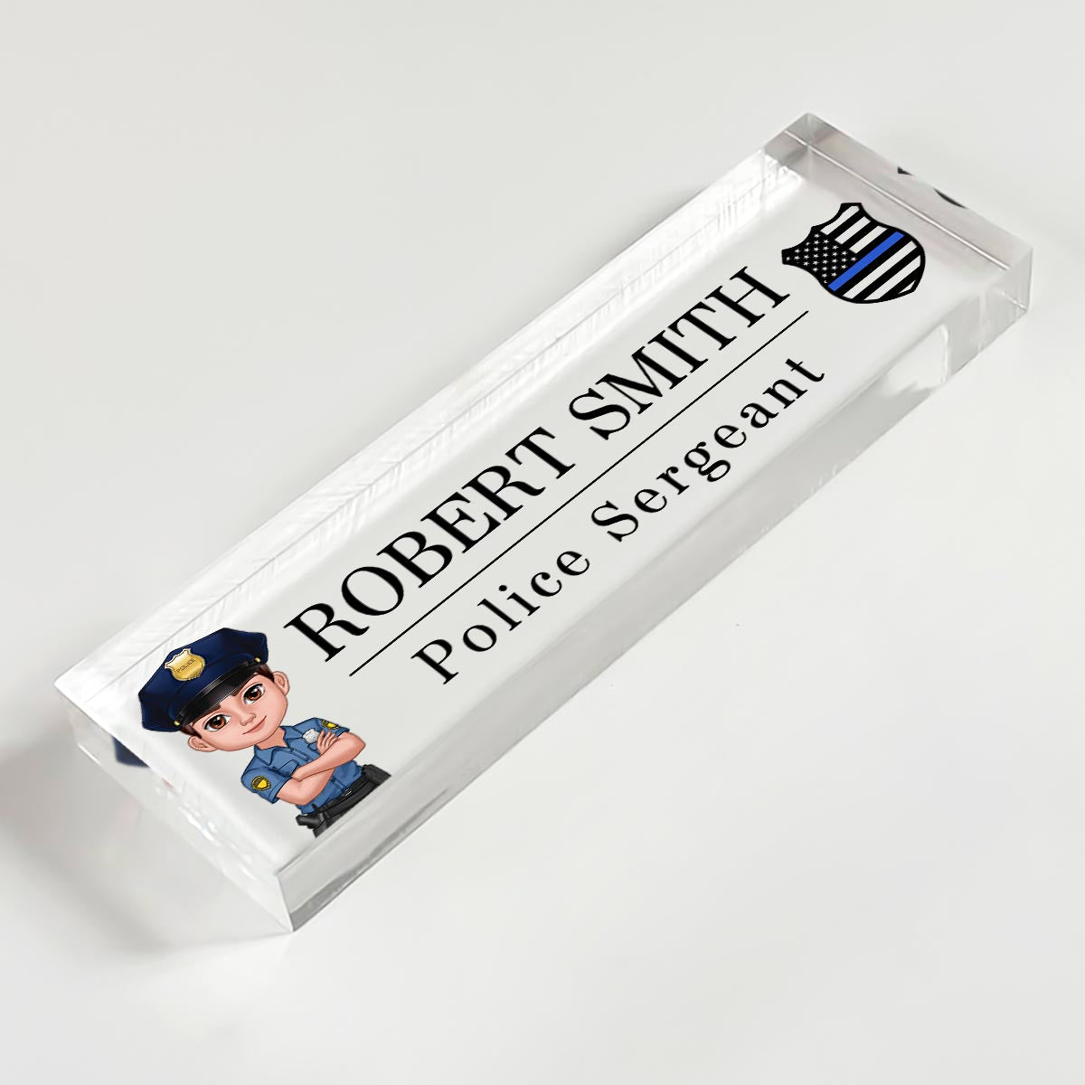 Personalized Acrylic Desk Name Plate, Office Decor, Appreciation Gift, Christmas Gift For Police Officers, Corrections Officers, Dispatchers, Firefighters, Nurse, EMS, Military Army Soldiers