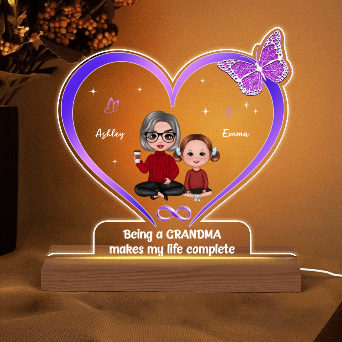 Being A Grandma Makes Life Completed Mother‘s Day Gift Personalized Custom Shape LED Lamp Night Light