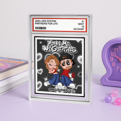 Y2K Couple Trading Card Style Personalized Acrylic Block Plaque, Gift For Him, Gift For Her