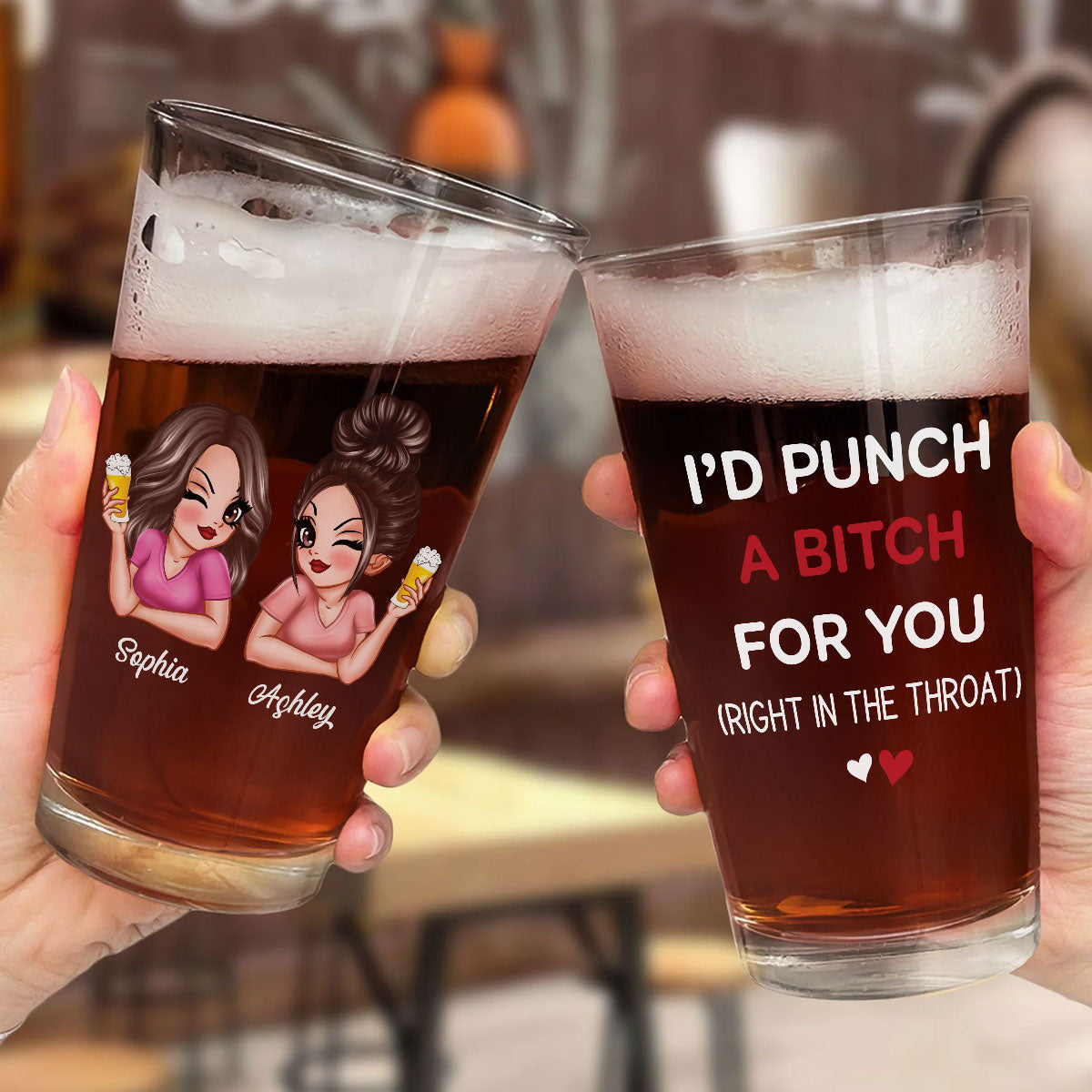 Are We Drunk Sassy Besties Personalized Beer Glass, Funny Birthday's Gift For Besties