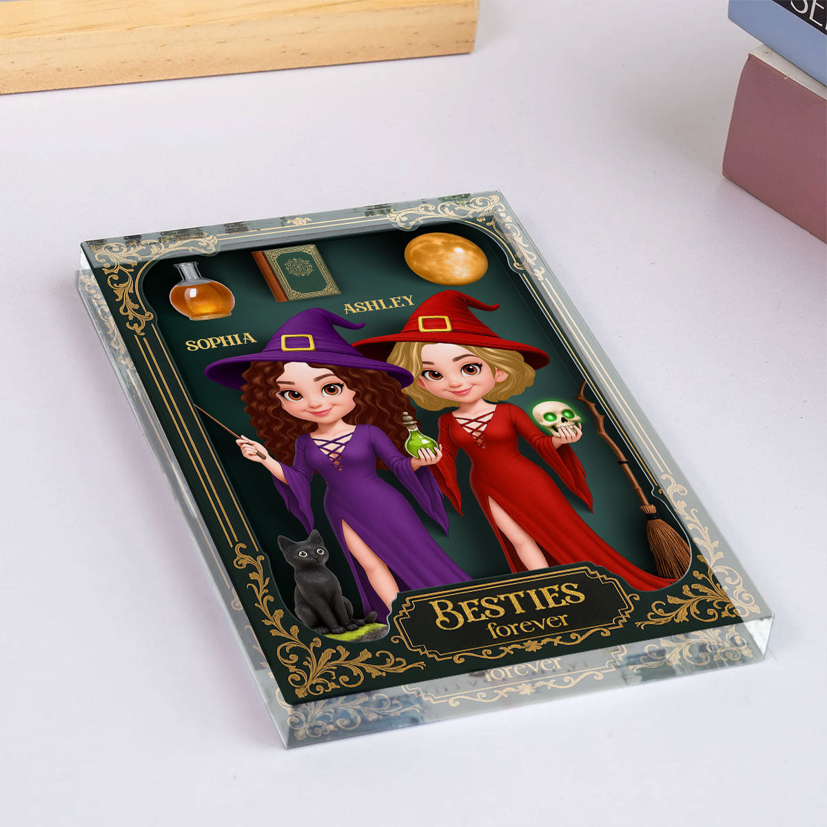 Besties Sisters 3D Effect Witch Action Figure Gothic Style Personalized Acrylic Block