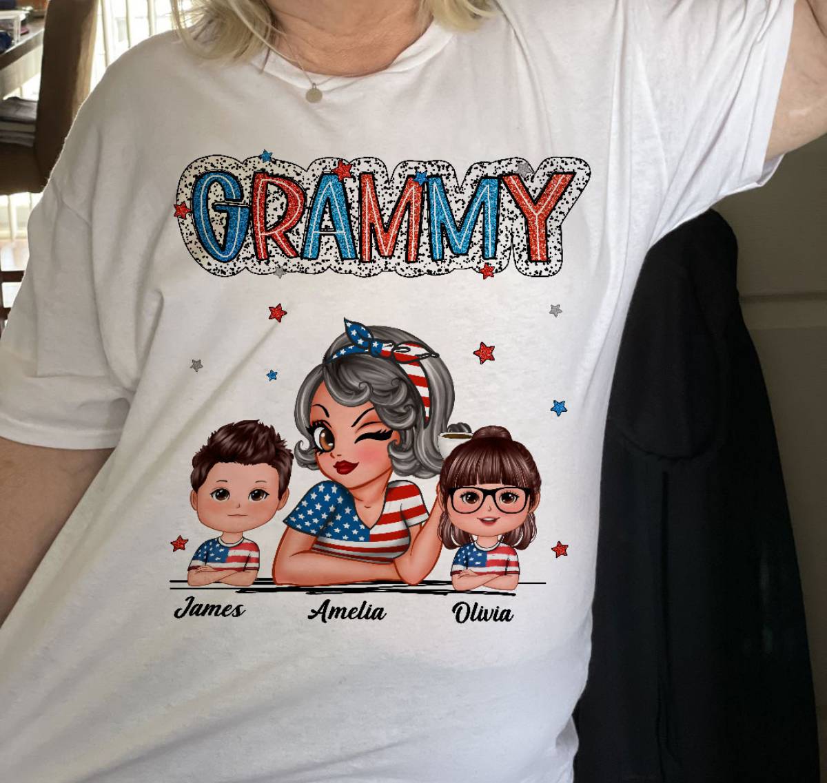 4th Of July Grandma And Grandkids Personalized Shirt, America Independence Day