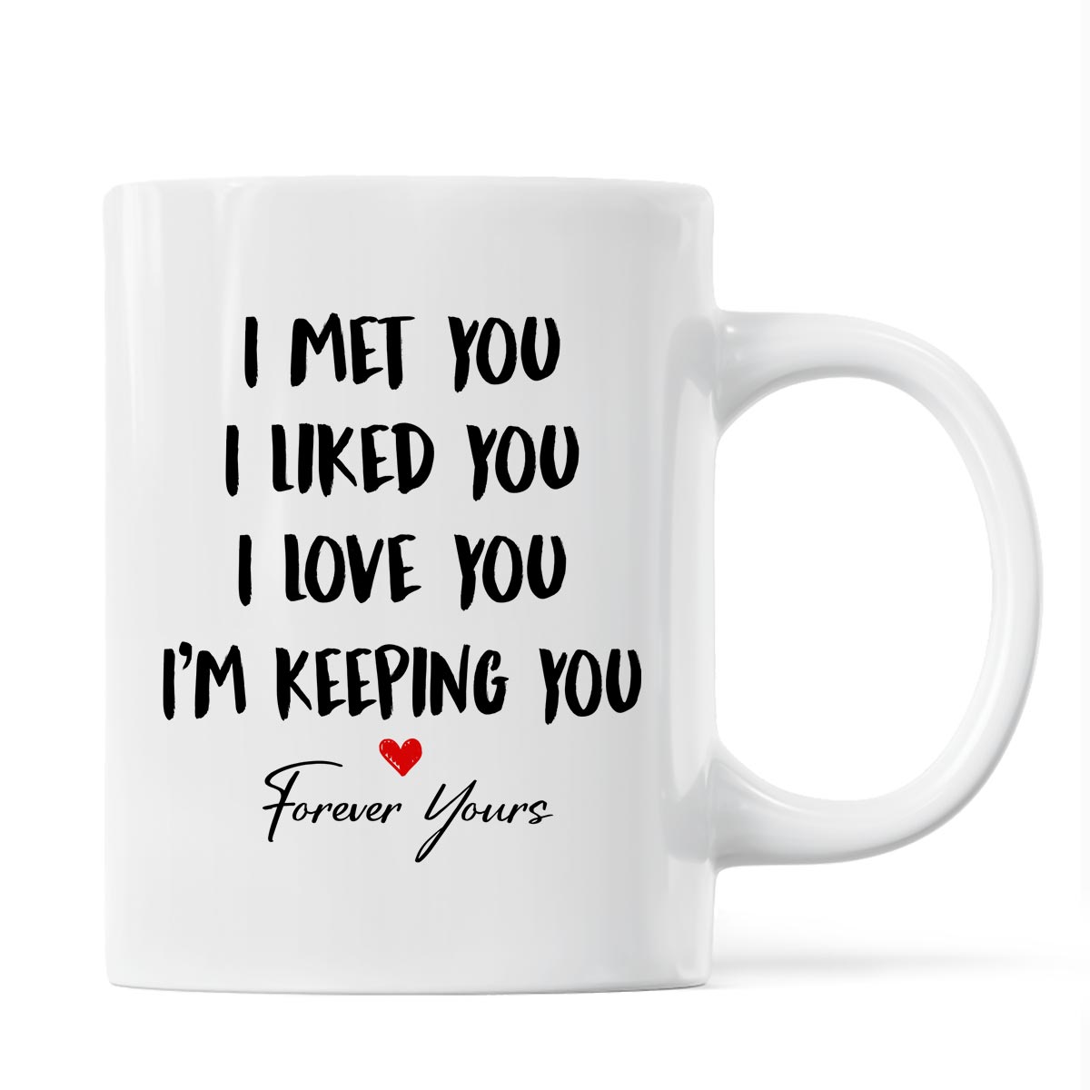 Sitting Back View Couple I Met You I Love You I‘m Keeping You Personalized Mug