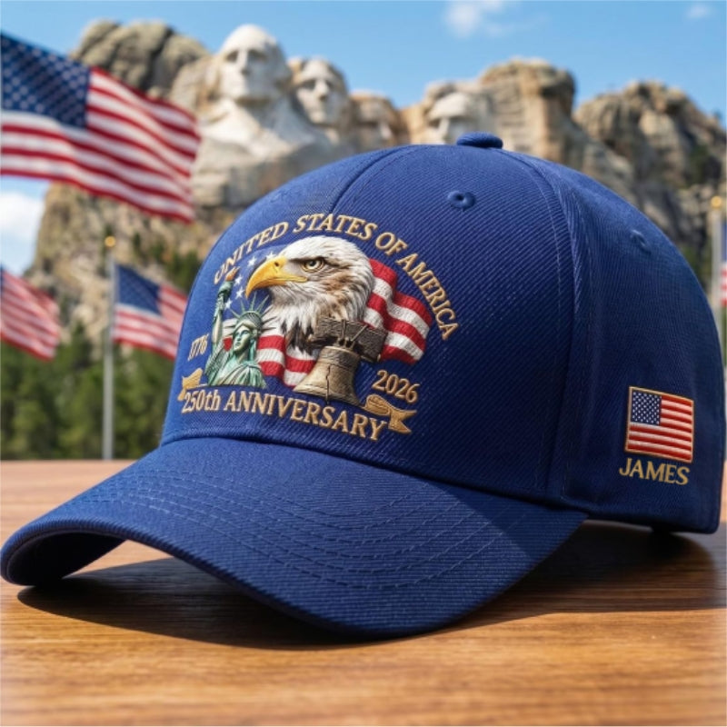 United States 250th Anniversary Eagle Liberty & Bell Printed - Personalized Classic Cap
