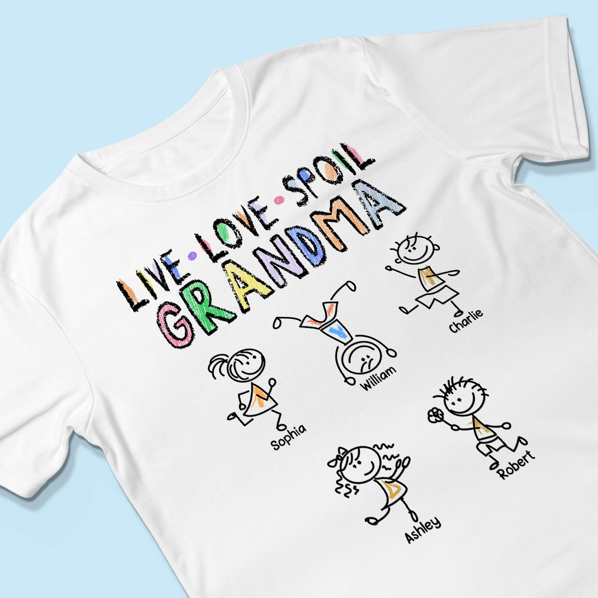 Crayon Live Love Spoil Grandma Of Drawing Kids Personalized Shirt