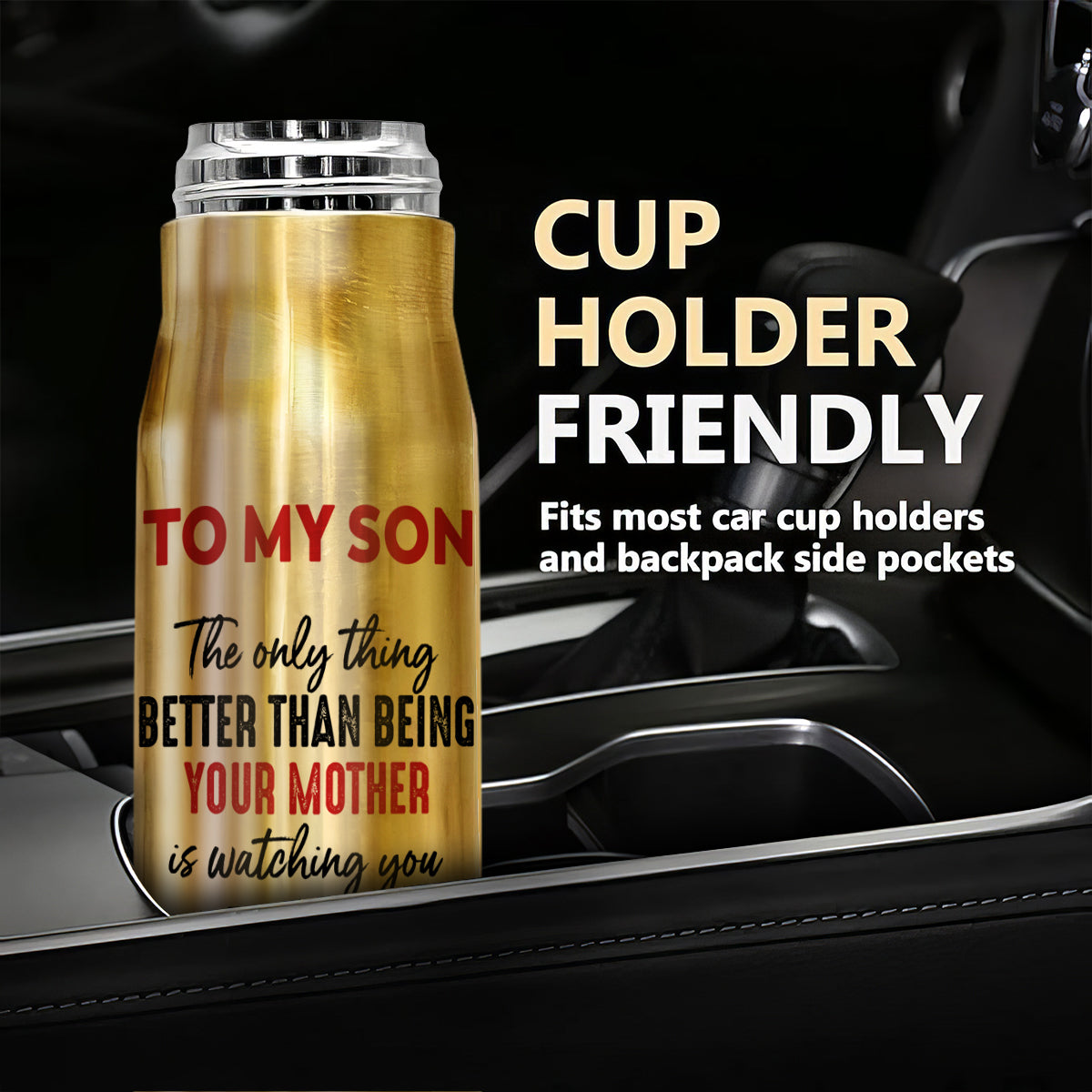 From Mom To Son Personalized Bullet Tumbler, Heartfelt Gift For Son