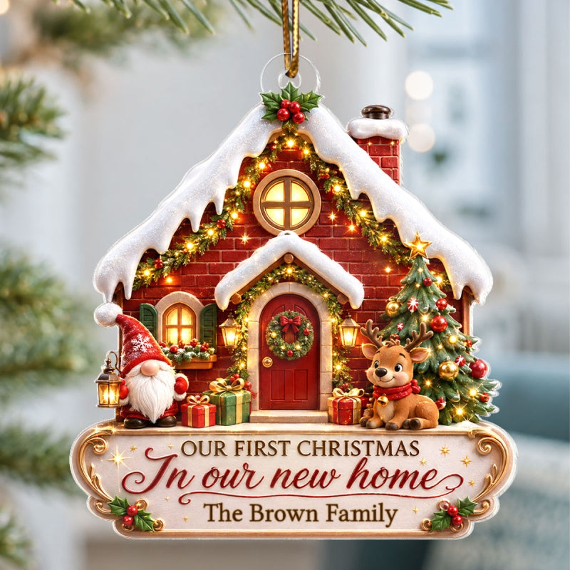 First Christmas in Our New Home - Personalized Acrylic Ornament - Housewarming Gift, New Home Decor