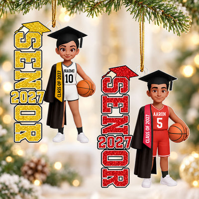 Basketball Senior 2026 2027 - Personalized Acrylic Ornament - Christmas Gift For Seniors, Daughter, Son, Granddaughters, Grandsons