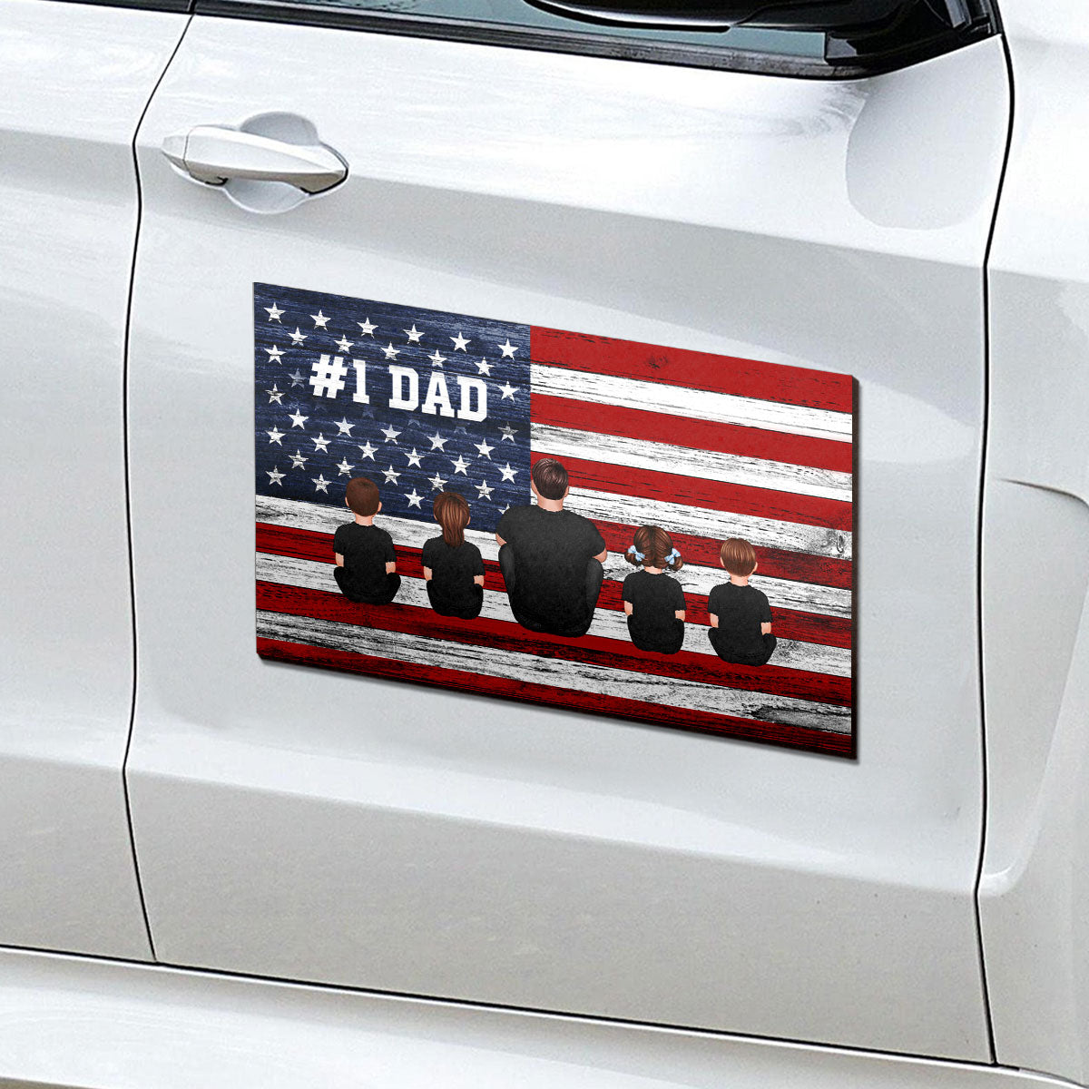 #1 Dad, Best Dad Ever Personalized Car Magnet, Gift For Dad
