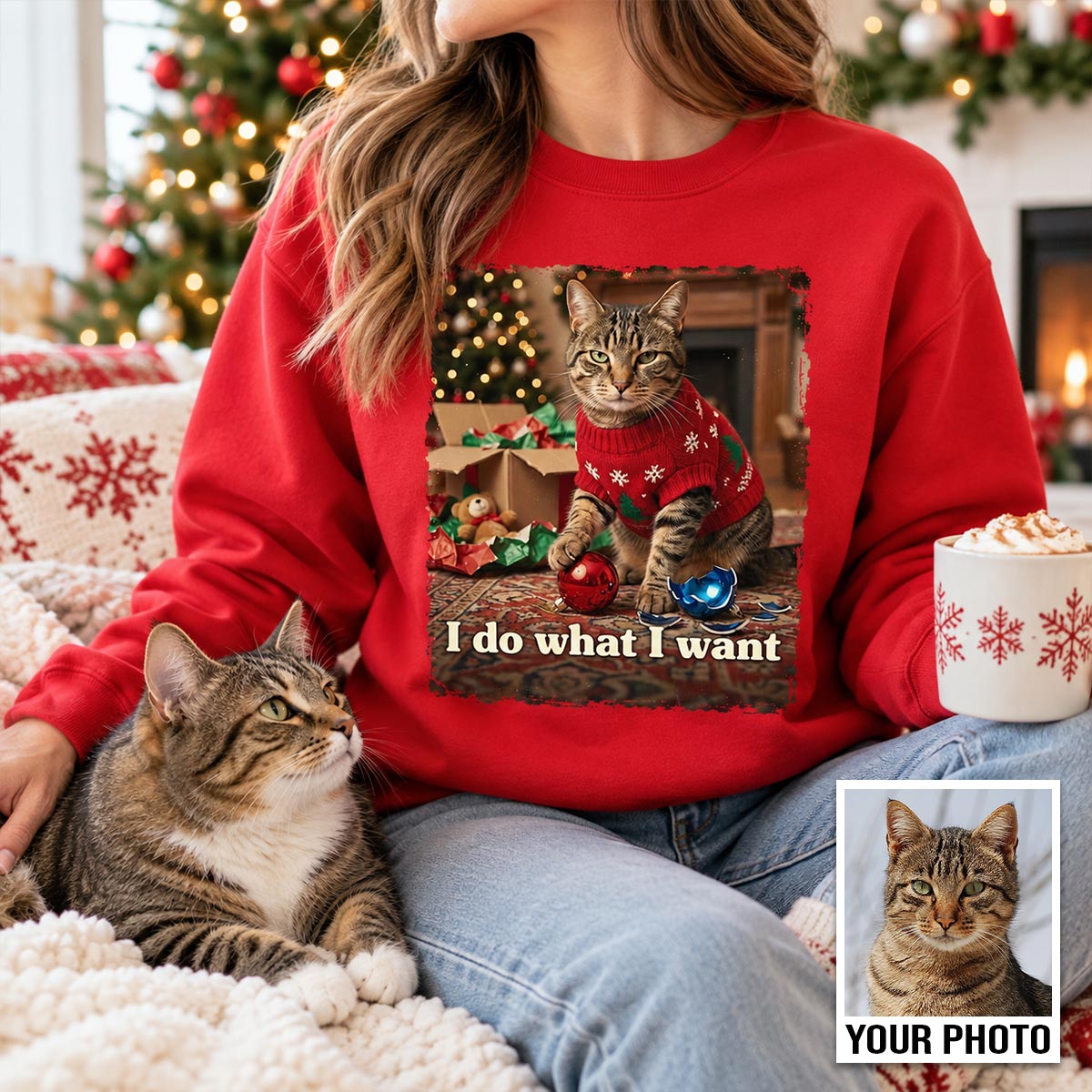 I Do What I Want Trouble Maker Upload Pet Photo - Personalized Shirt - Funny Christmas Gift For Pet Lovers