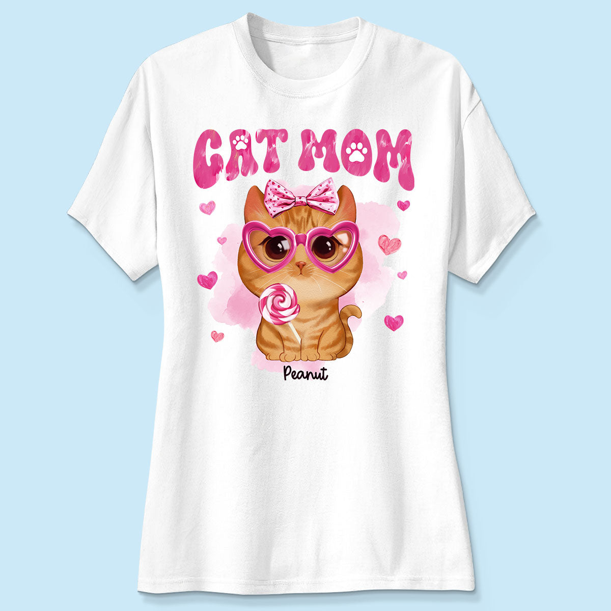 Watercolor Cute Cats Cat Mom Personalized Shirt,  Gift For Cat Lovers, Cat Moms