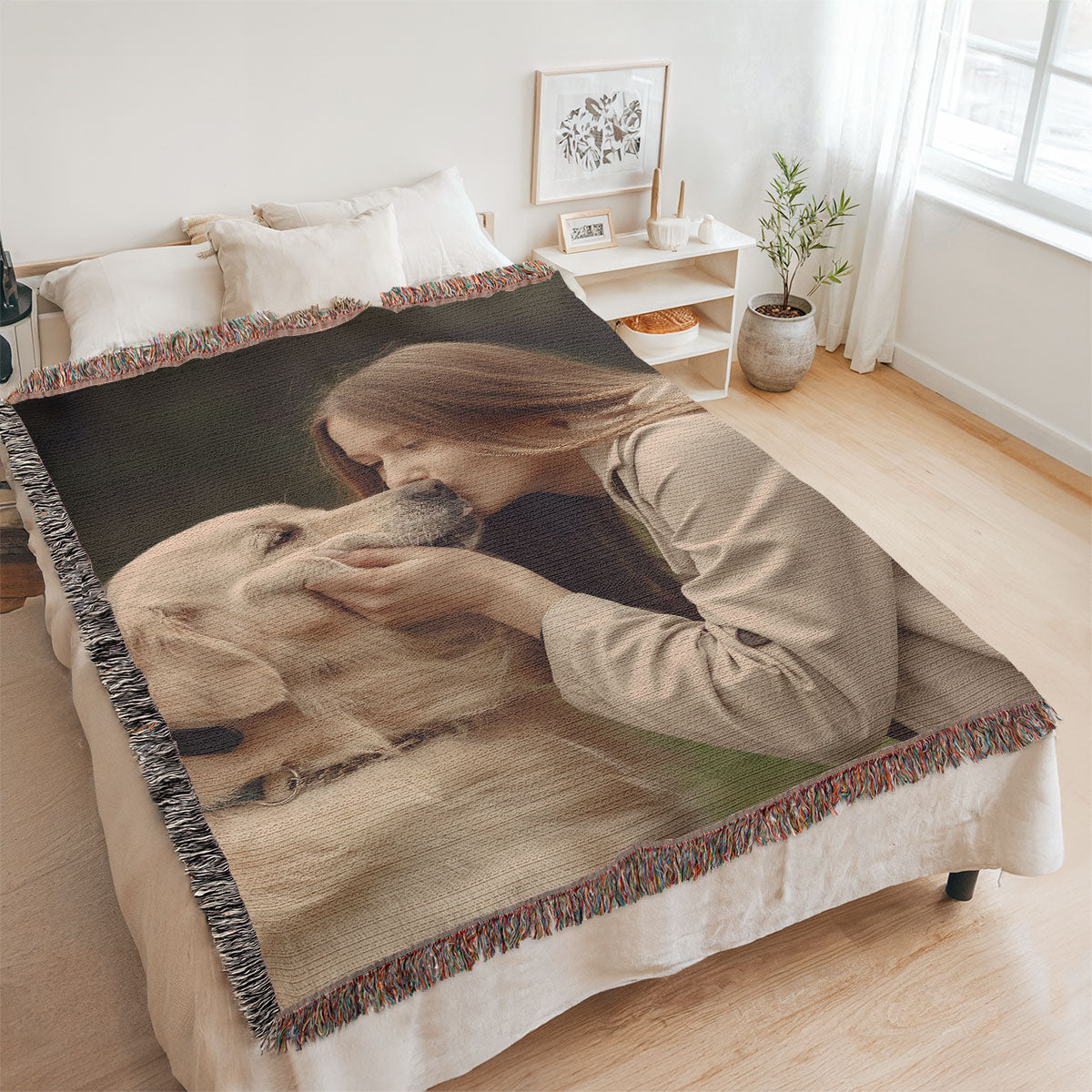 Custom Photo Unique Gift For Family Friends Personalized Tapestry Woven Blanket