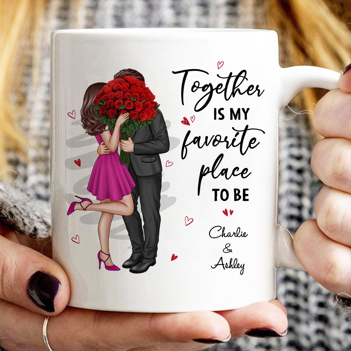 Together Is My Favorite Place To Be Couple Valentine‘s Gift For Him For Her Personalized Mug