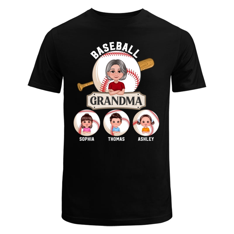 Baseball Grandma Pretty Doll Grandma Grandkids Personalized Shirt