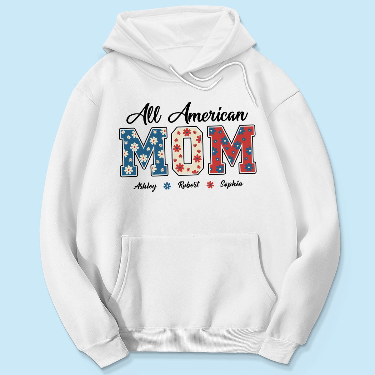 All American Mom 4th Of July Floral Independence Day Personalized Shirt