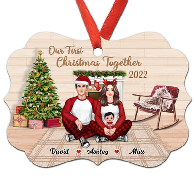Our First Christmas Together Pretty Family Personalized Christmas Ornament