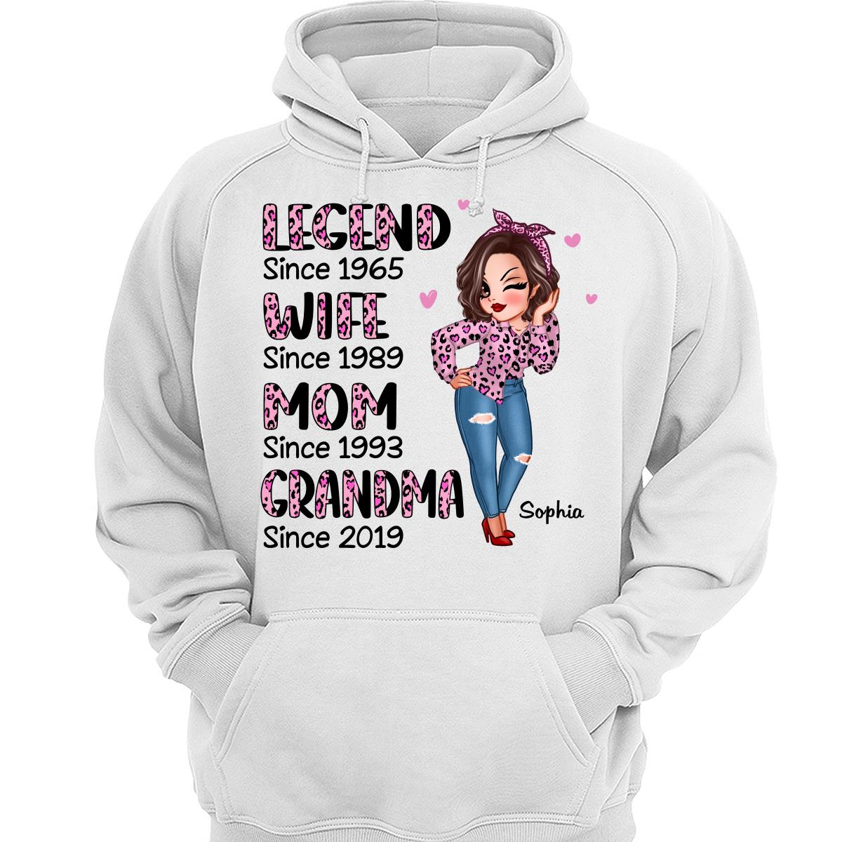 Legend Wife Mom Grandma Pink Leopard Pattern Personalized Shirt, Heartfelt 2025 Gift For Grandma, Mom