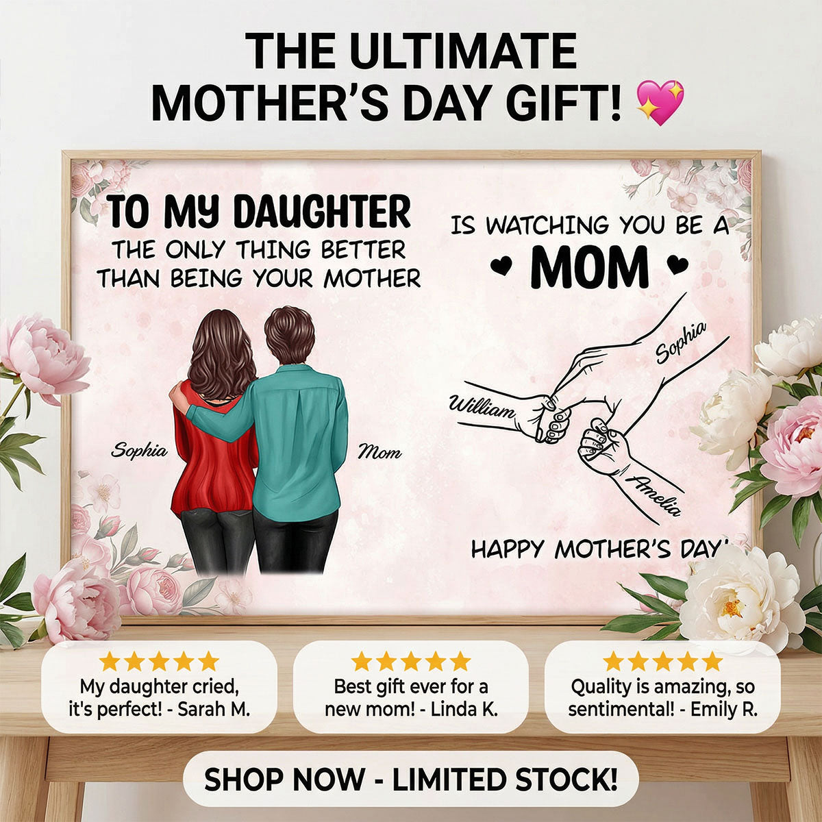 From Mom To Daughter Watching You Be A Mom - Personalized Poster - Mother's Day Gift For Daughter