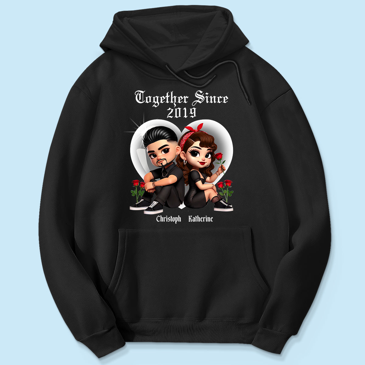 Pretty Couple Roses Heart Together Since Personalized Shirt,  Gift, Anniversary Gift for Couples