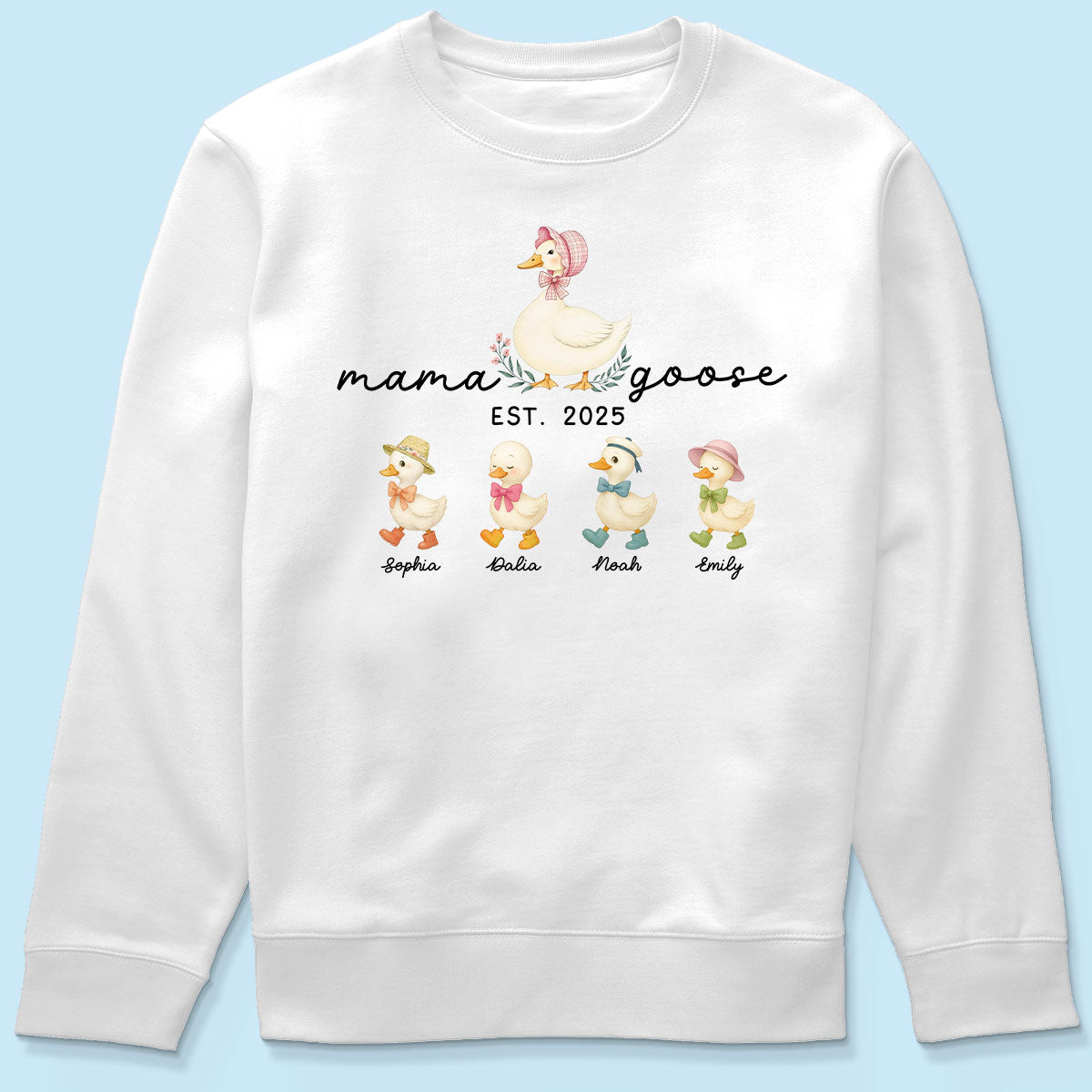Mama Goose Grandma Goose And Kids Est Year Personalized Shirt, Gift