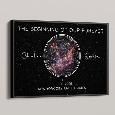 Galaxy Night Eternal Love Couple Custom Star Map Anniversary Date Personalized Poster