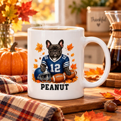 Trending Football Dog Cat Upload Photo - Personalized Mug - Fall Season Gift For Man, Woman