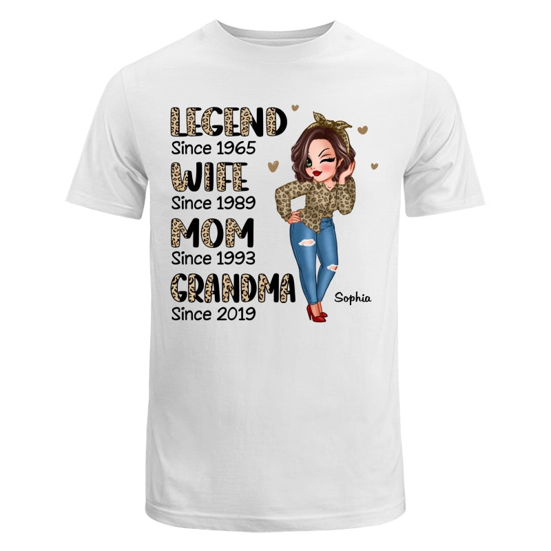 Half Leopard Sassy Legend Wife Mom Grandma Personalized Shirt