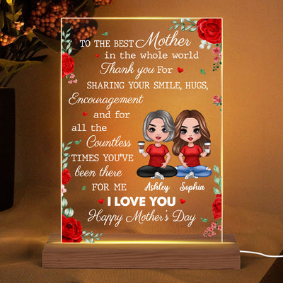 To The Best Mother In The World Personalized Rectangle Acrylic LED Lamp Night Light