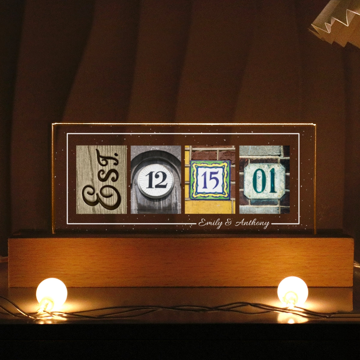 Wedding Date, Engagement Dad, Anniversary Date Personalized Acrylic Block LED Night Light, Gift for the Couple, Wedding Gift Sign, Anniversary Gift, Valentines Gift, Gift for Him, for Her
