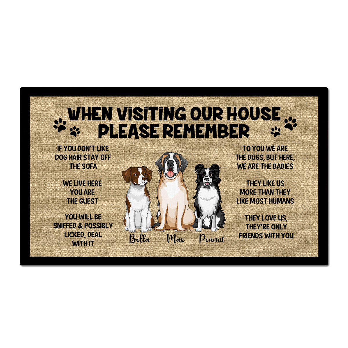 Please Remember When Visiting Dogs House Home Decor Funny Gift For Dog Lover Personalized Doormat
