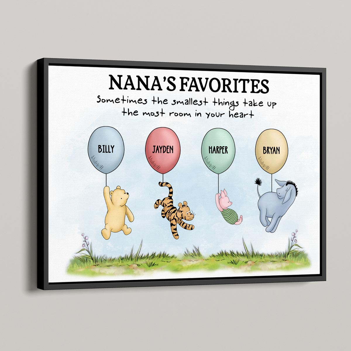 Small Things Take Up The Most Room In Heart Grandma‘s Favorites Cute Characters Personalized Horizontal Poster