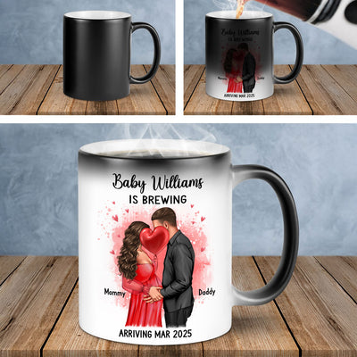 We’re Pregnant Secret Message, Kissing Couple, Hidden message Personalized Color Changing Mug, Pregnancy Reveal, Pregnancy Announcement, Baby Announcement