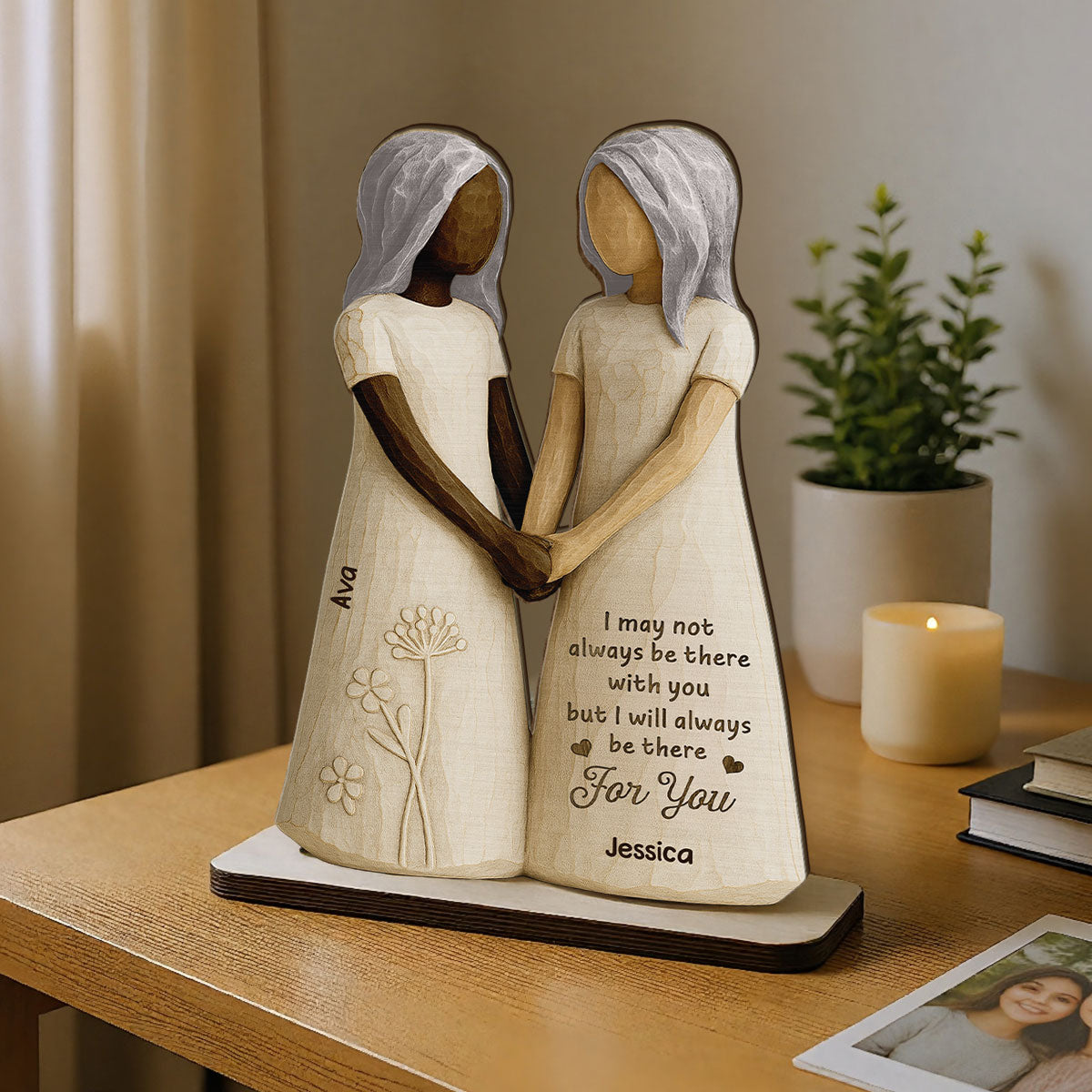 You Are The Sister I Got To Choose 3D Effect Personalized Standing Flat Wooden Plaque, Birthday Gift Friendship Gift for Besties, Lifelong Friends