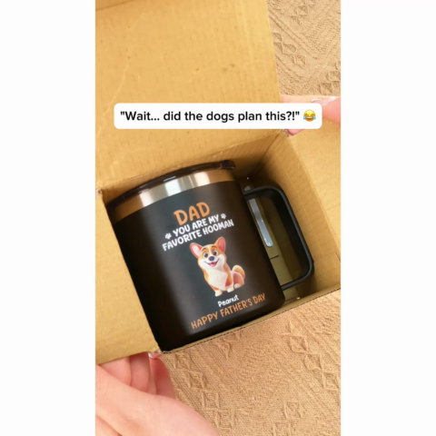 Cartoon Funny Dogs You Are My Favorite Hooman Personalized Stainless Steel Tumbler, Funny Father's Day Gift For Dog Dad