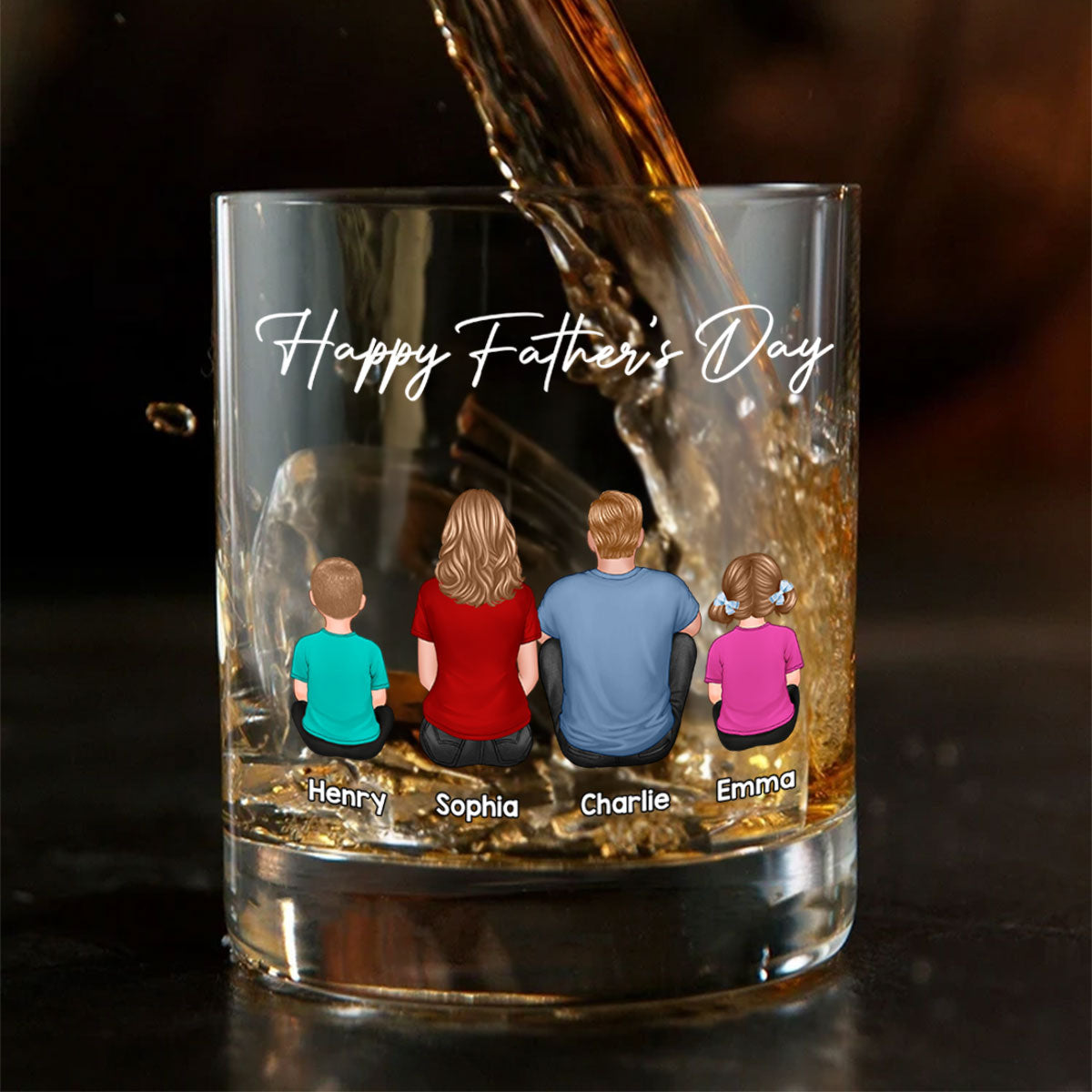 Daddy's Team Personalized Wine Glass, Heartfelt Father's Day Gift For Dad