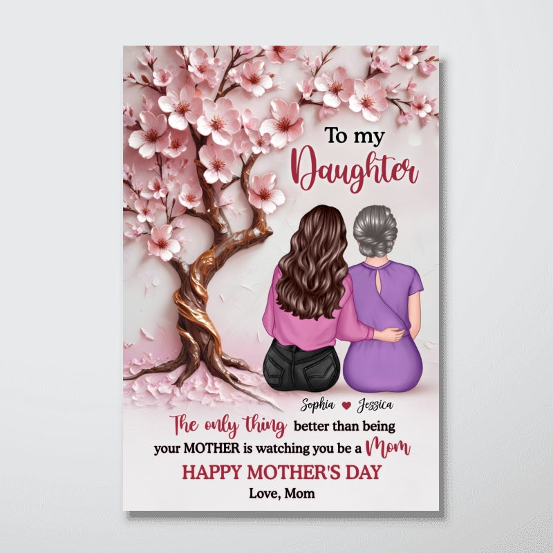 3D Effect Blossom Tree To My Daughter Personalized Poster, Mother's Day gift for Daughters