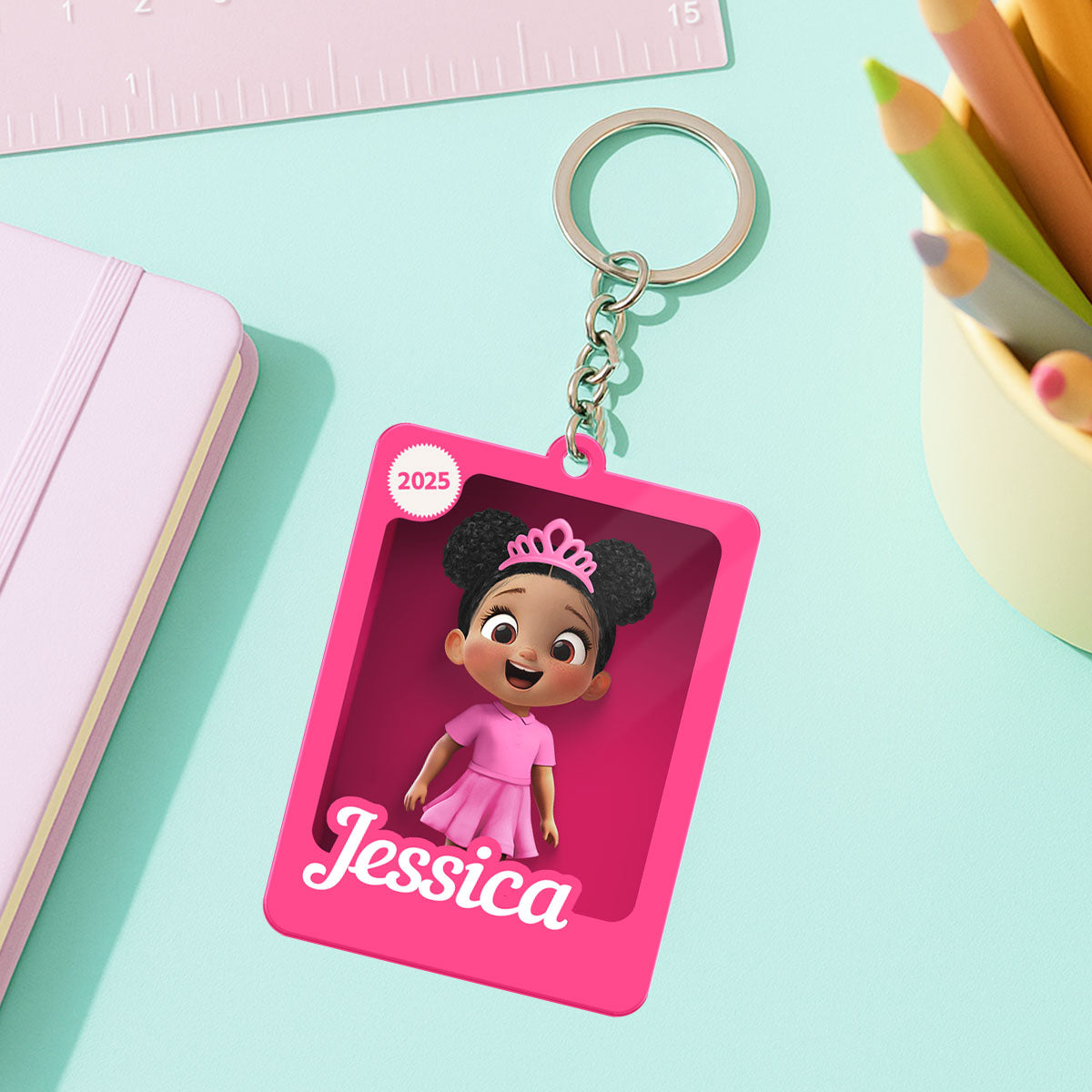 Personalized Name Tag for Backpack, 3D Effect Action Figure, Back To School Gift for Kids