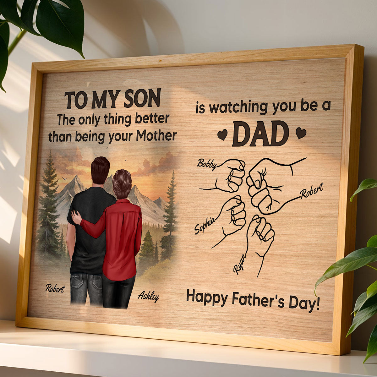 From Mom Dad To Son Watching You Be A Dad Personalized Poster, Gift For Son
