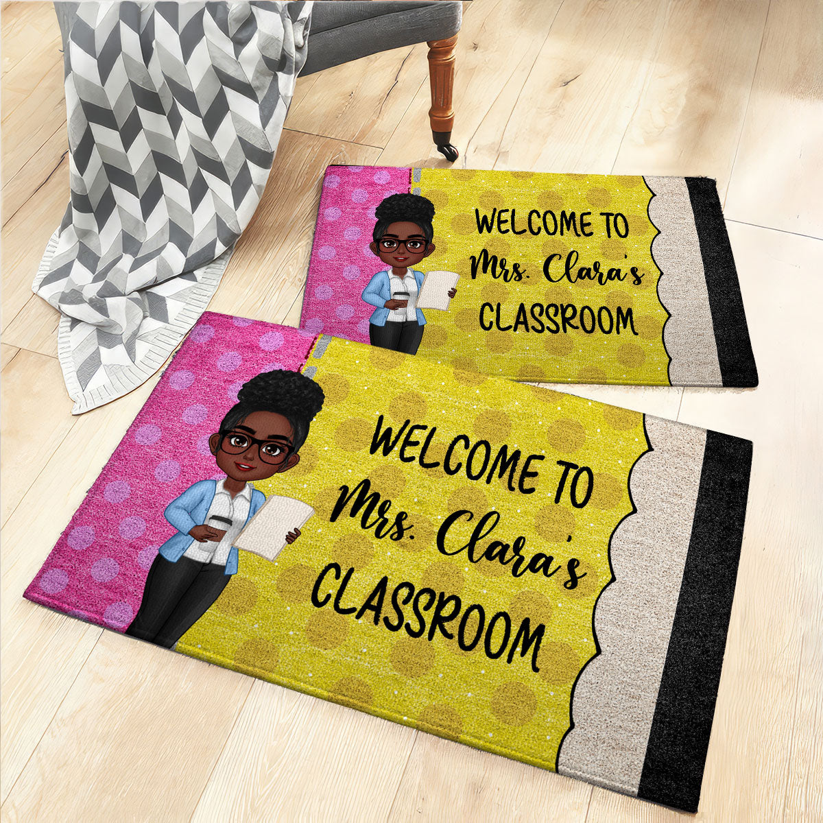 Teacher Pencil Welcome To Classroom Personalized Doormat| Back To School Gift For Teacher