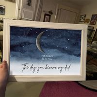 Starry Night Custom Birth Moon Phase The Days You Became Our Dad Personalized Poster, Father's Day Gift