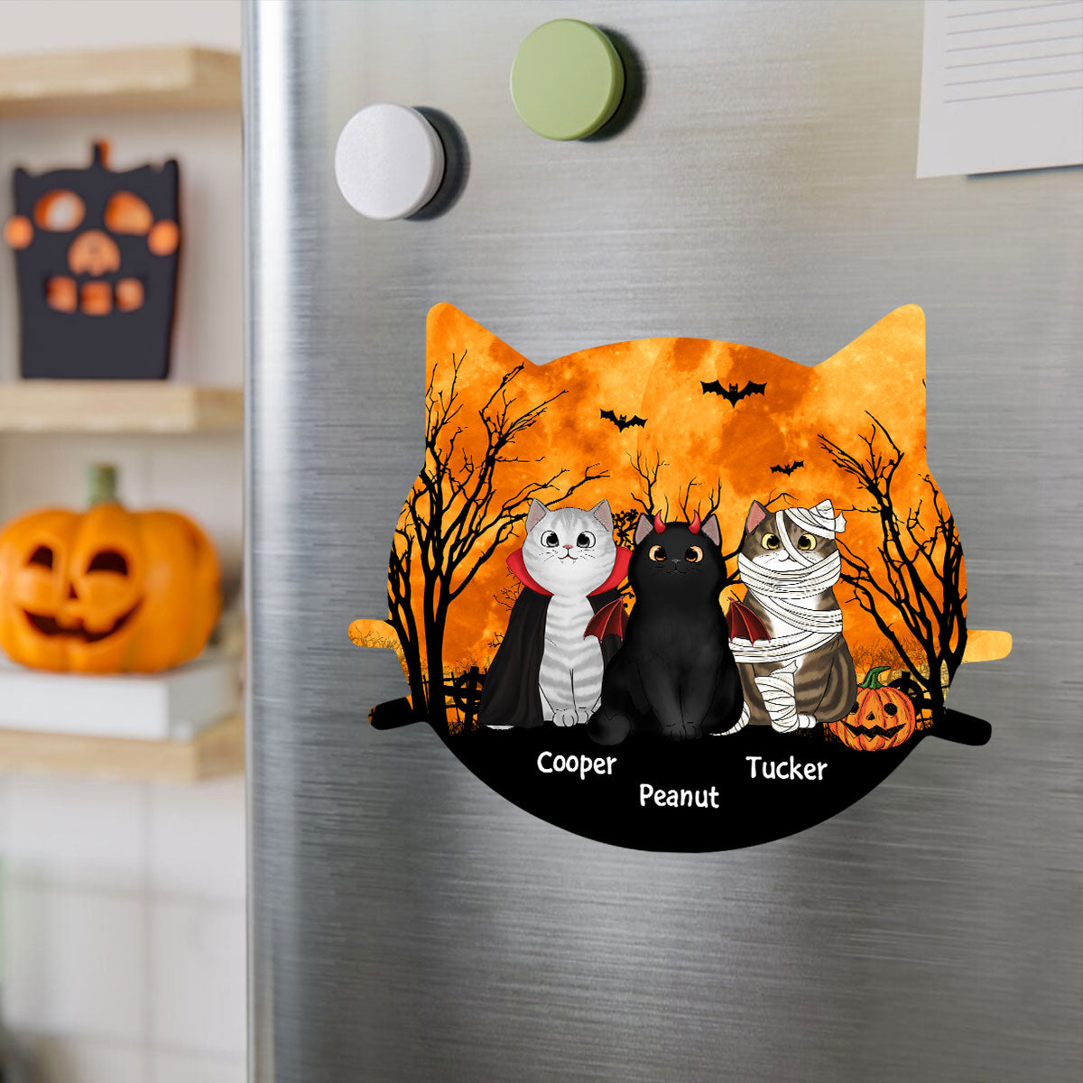 Halloween Cat Face Shaped Personalized Halloween Decal, Car Decal, Window Sticker, Halloween Decoration