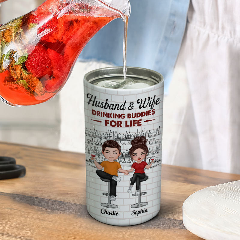 Husband And Wife Couple We‘re Not Sober Multiple Uses Tumbler - Personalized 4 In 1 Can Cooler - Valentine’s Day Gift For Him Gift For Her