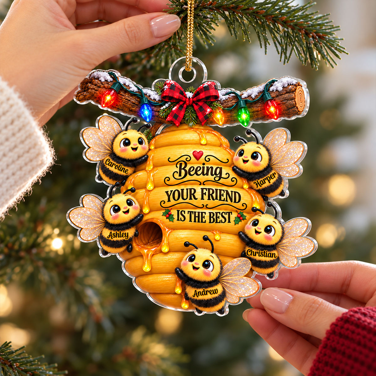 Beeing Your Friend Is The Best 2D Flat – Personalized Acrylic Ornament – Cute Friendship Christmas Gift For Best Friends