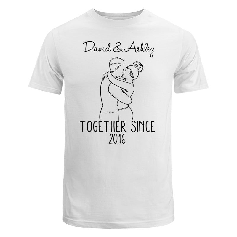 Couple Kissing Outline Valentine‘s Day Gift For Him For Her Personalized Shirt